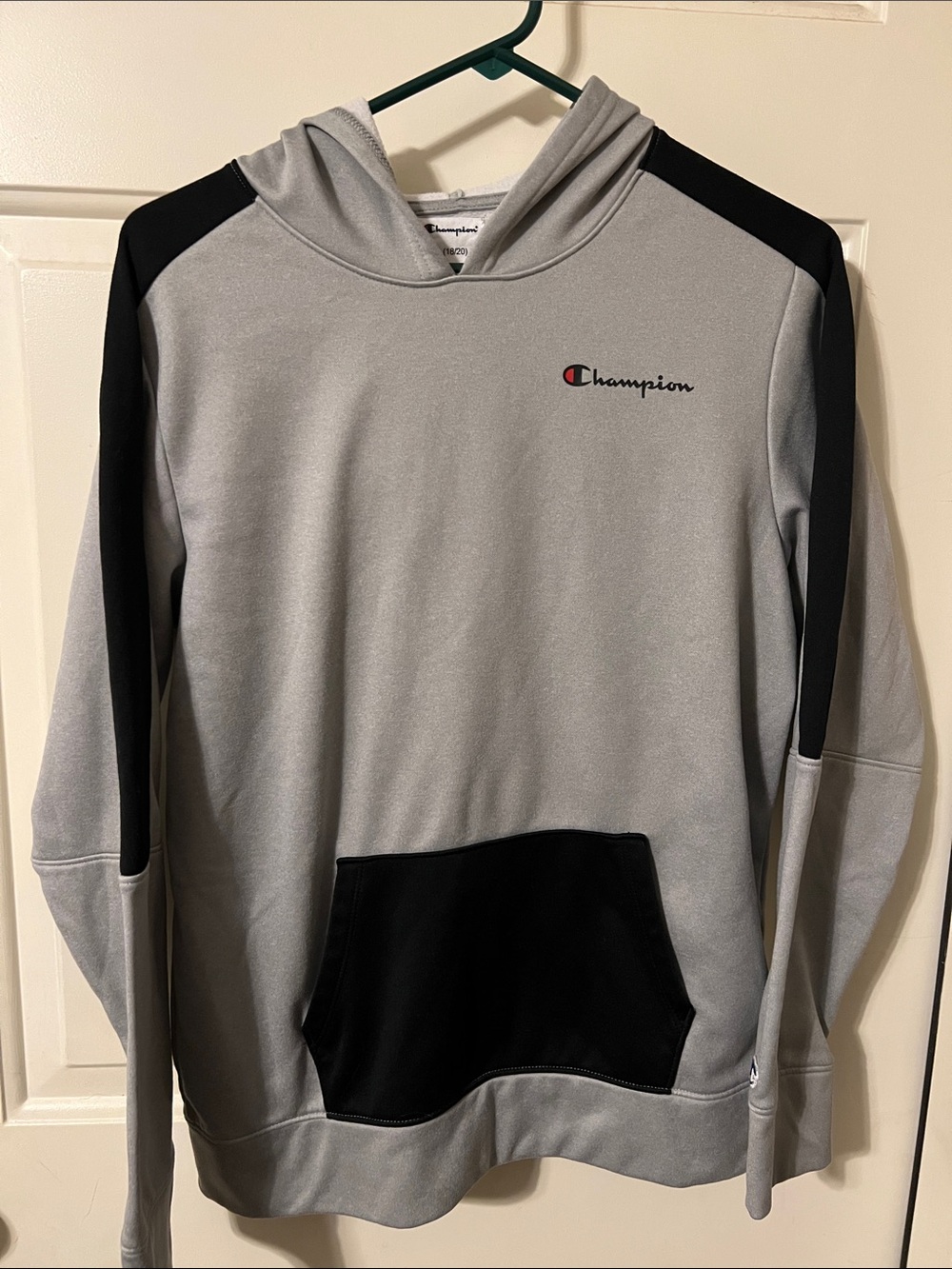 Champion Gray Hoodie with Black Accents